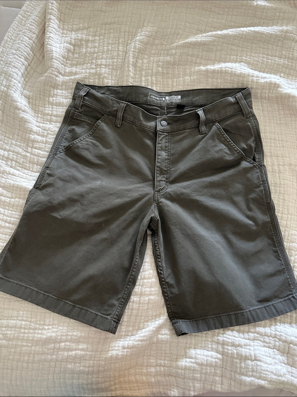Carhartt Men's Flat Front Shorts in Olive Green